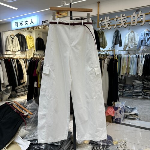 韩版休闲工装阔腿裤潮