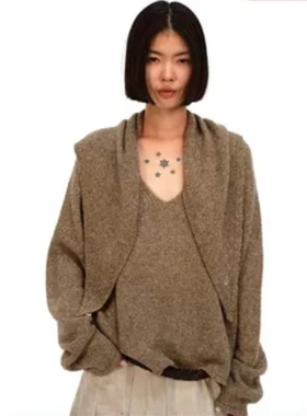 【新品】Squarecircle方圆 24秋冬新款V领牦牛绒毛衣女