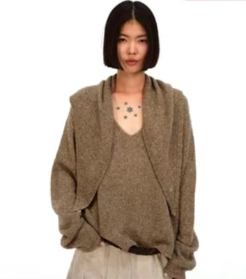 【新品】Squarecircle方圆 24秋冬新款V领牦牛绒毛衣女