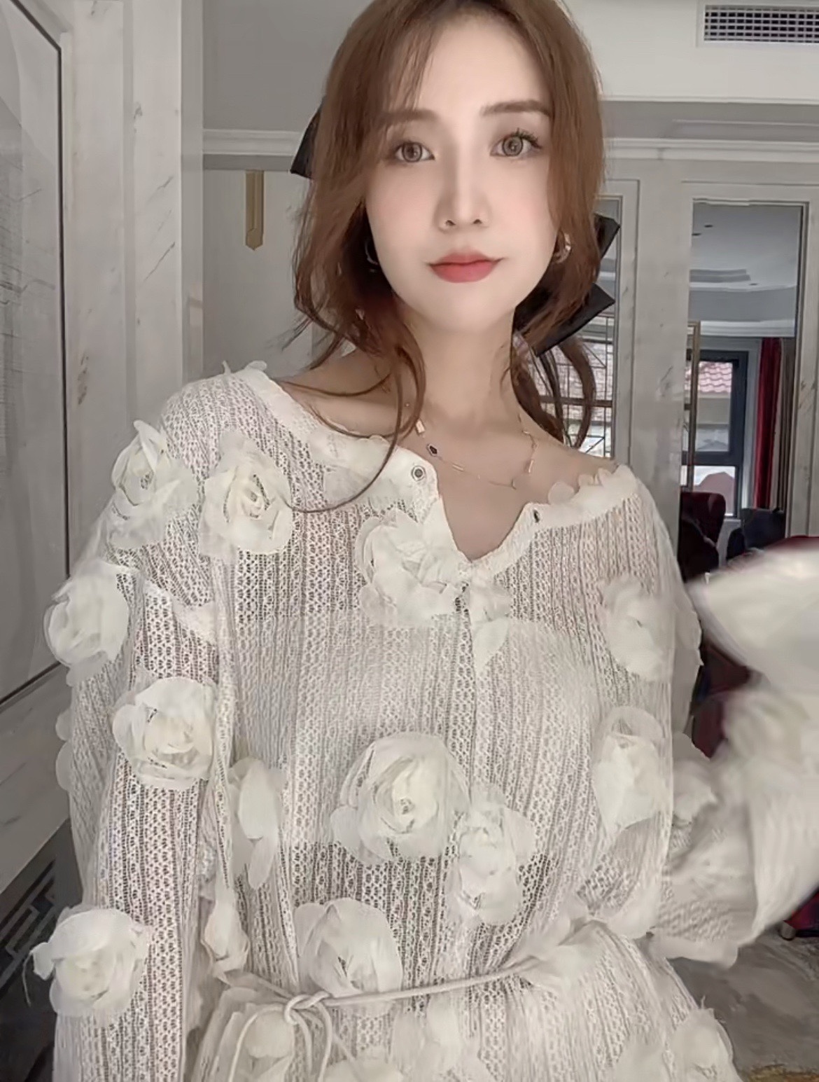 现货sennoszhou设计师薄款花朵裙