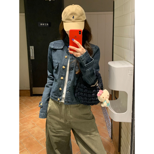 早春季精致小香风外套春款2026新款女装短款韩系休闲牛仔夹克上衣