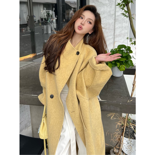 双面羊绒大衣女款2025新款秋冬季高级感韩系中长款过膝羊毛呢外套
