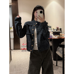 早春小香风外套春款2026新款女装短款韩系精致小个子牛仔夹克上衣