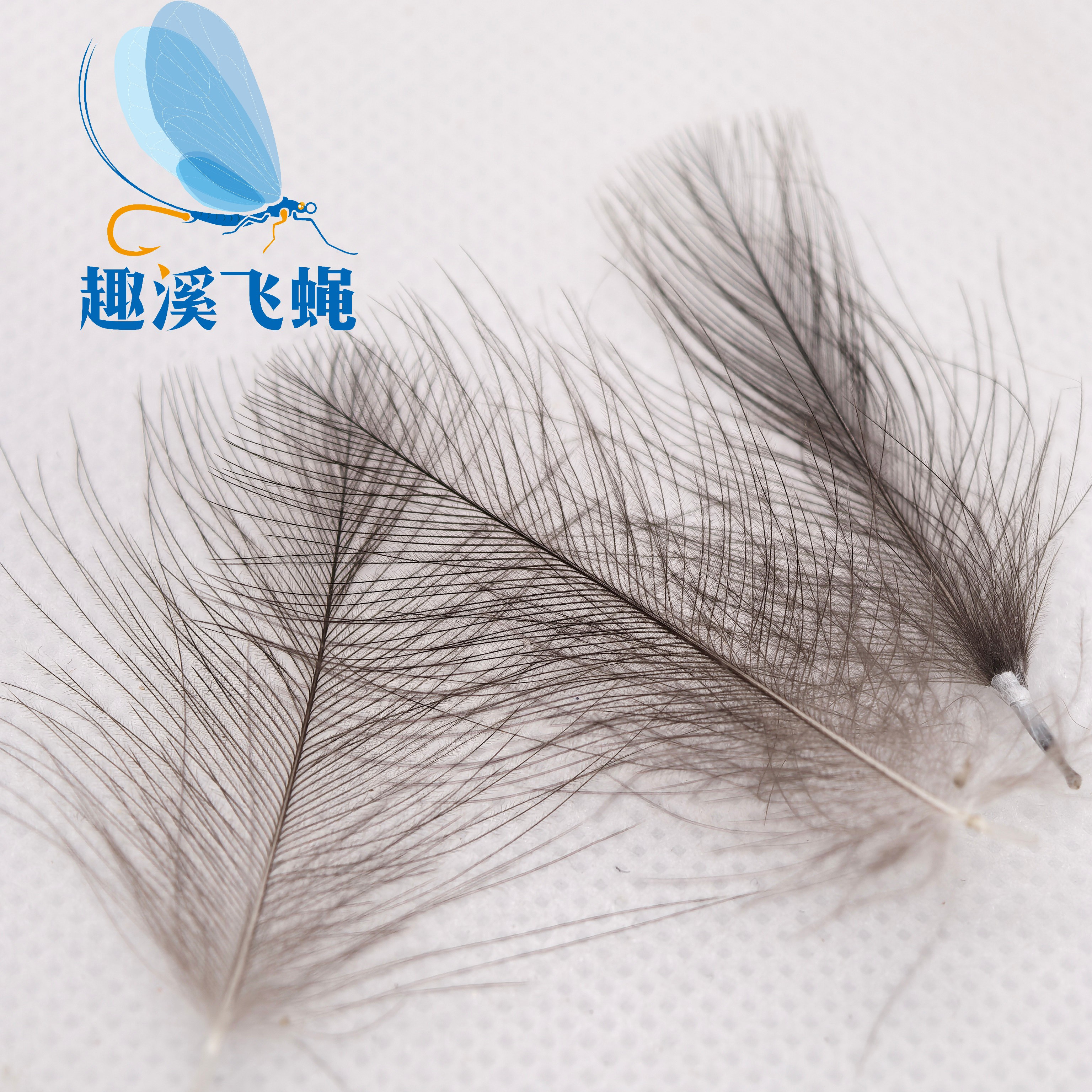 趣溪飞蝇 brookwhisper 进口原色CDC羽毛 干式毛钩绑制材料