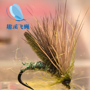 鹿毛石蚕蛾18号有刺 干式 毛钩飞蝇钓鳟鱼 马口溪哥白条 飞钓用饵