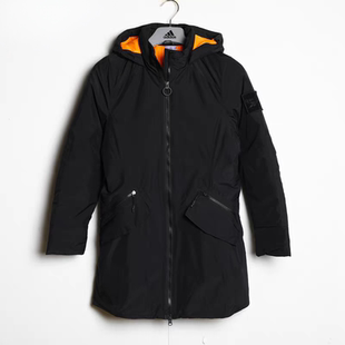 Reebok锐步女冬防风保暖运动连帽中长款棉衣棉服外套FU1693原1499