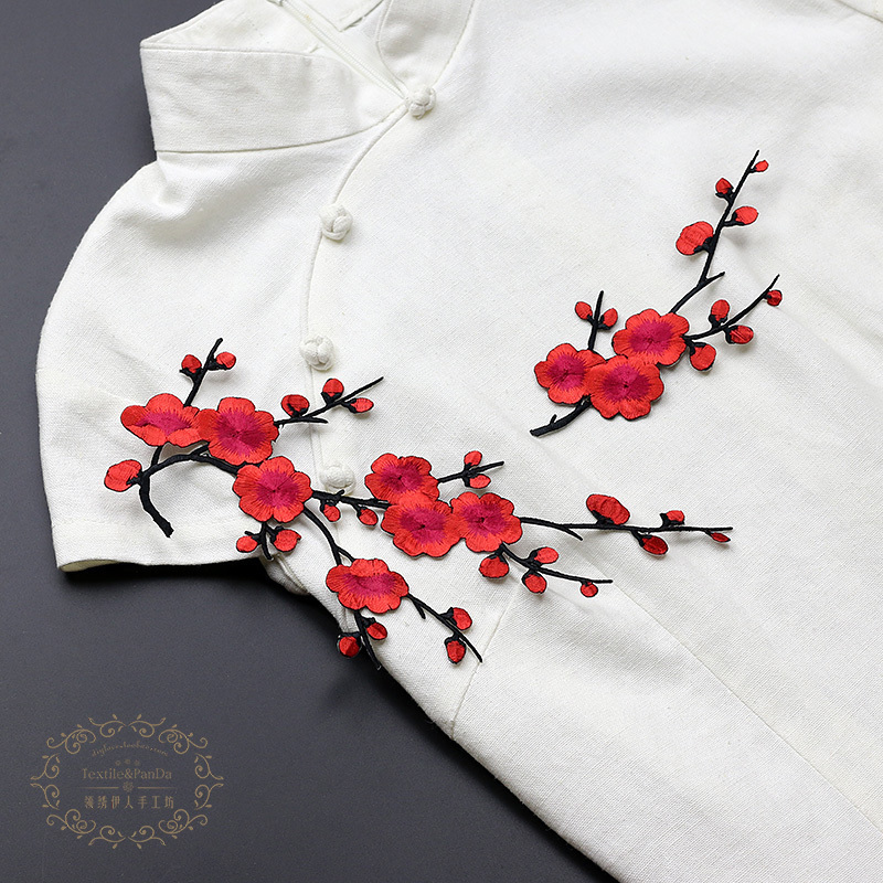新品梅花刺绣布贴牛仔衣服DIYDIY