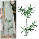 竹子中国风大号刺绣布贴团队服装 饰背胶可熨烫 DIY创意定制绣片装