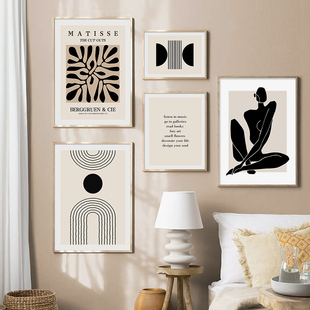 Abstract Body Line Art Leaves Posters Canvas Paintings Wall