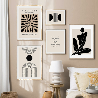 Abstract Body Line Art Leaves Posters Canvas Paintings Wall