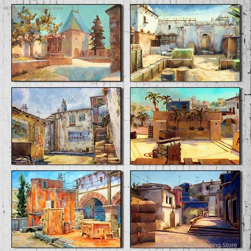 Popular Counter Strike Cs Go Gun Shooting Game Scene Poster