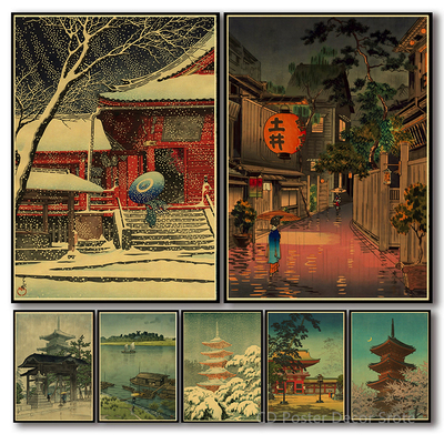 Japanese Vintage Landscapes Posters Traditional Scenery