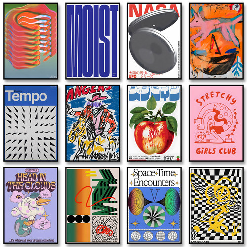 Vintage Abstract Classic Posters Retro Mind Maze Mid Century