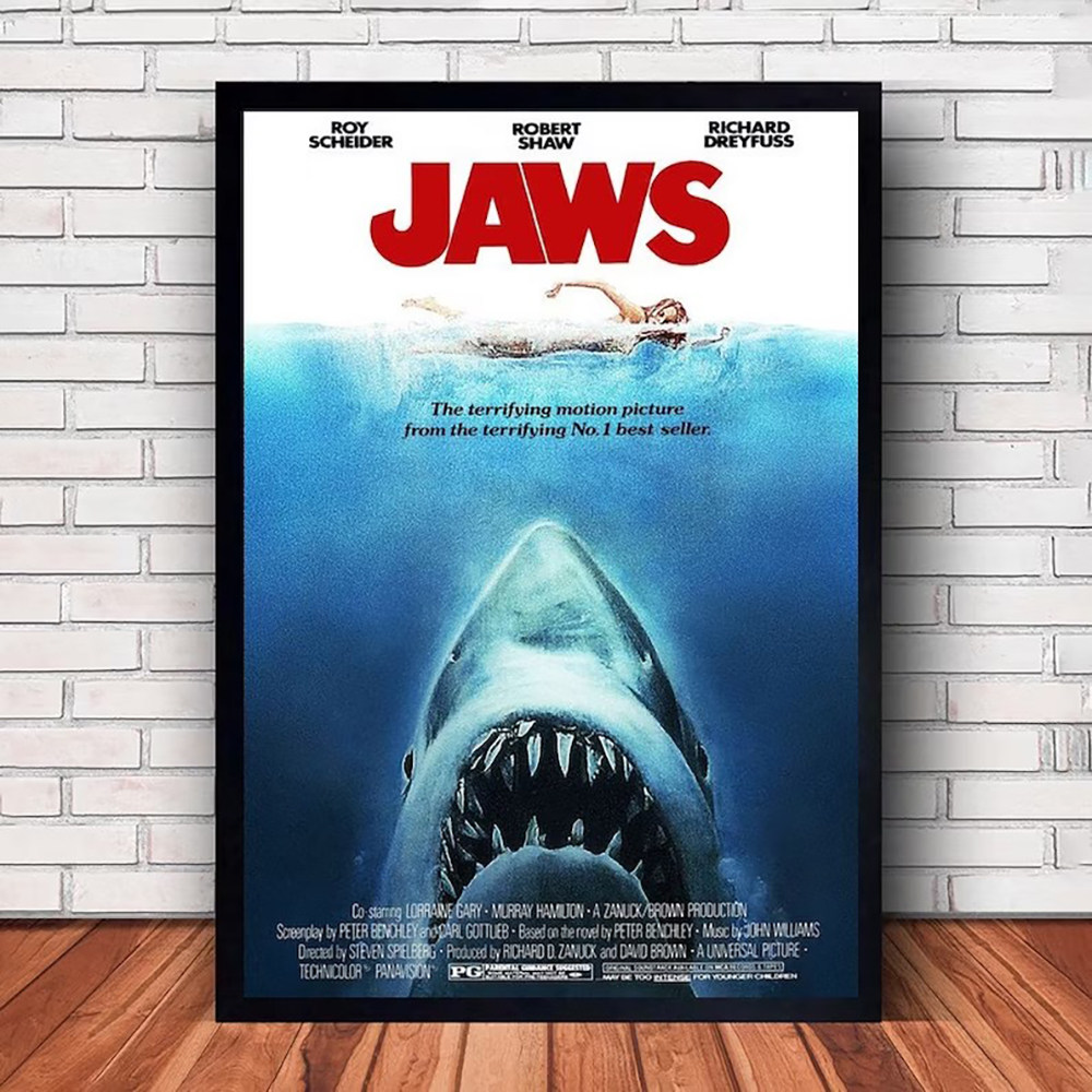 JAWS Movie Poster Canvas Wall Art Print Mural Home DecorGift
