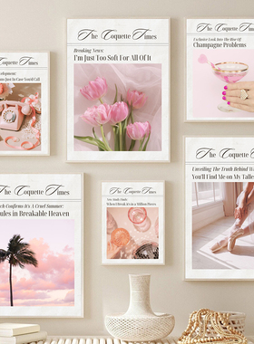 Vintage Coquette Preppy Pink Posters and Prints Canvas Paint