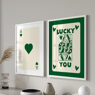 Trendy Aesthetic Ace Card Lucky You Funny Art Poster Decor