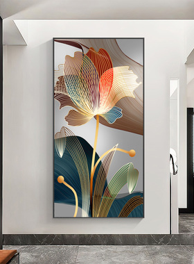 Nordic Luxury Gold Lines Art Poster Modern Abstract Flower