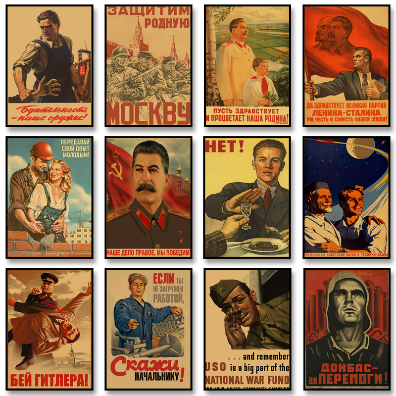 Canvas Painting USSR CCCP Russian Stalin Portrait Art Poster