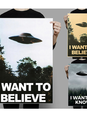 I WANT TO BELIEVE The X Files Art Posters UFO Home Decor