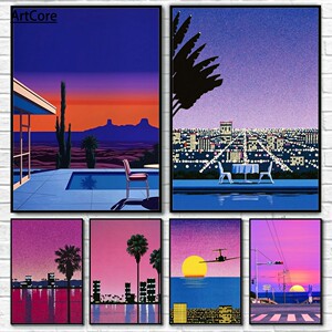 Retro illustration H-Hiroshi Nagai Poster Wall art print art