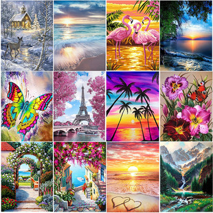 full round landscape Art painting picture Poster diamond