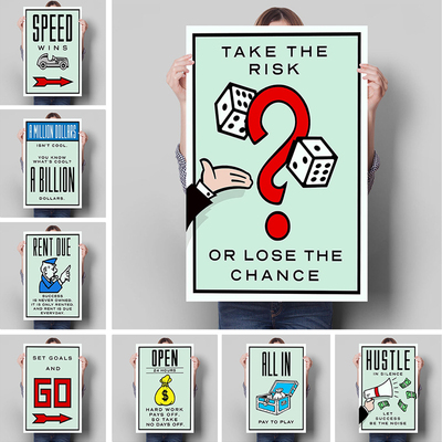 Monopoly Millionaire Dollar Money Poster Motivational Quote