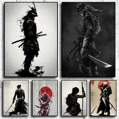 Japanese Anime Aesthetic Wall Art Game Retro Samurai Posters