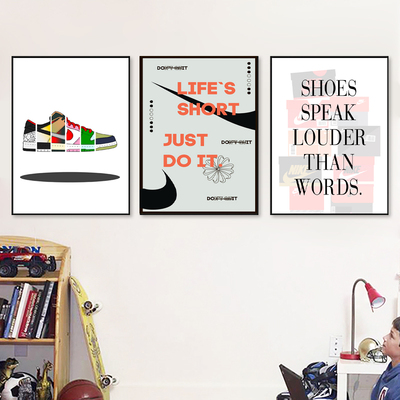 Sneaker Box Wall Art Poster Canvas Painting Boys Gifts
