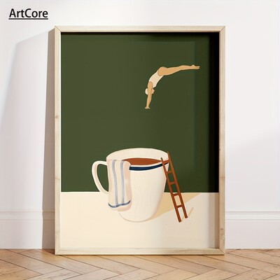 Retro Coffee Diving Poster Canvas Paint Good Morning Coffee