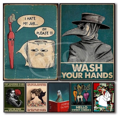 Vintage I Hate My Jobs Funny Toothbrush Toilet Paper Poster