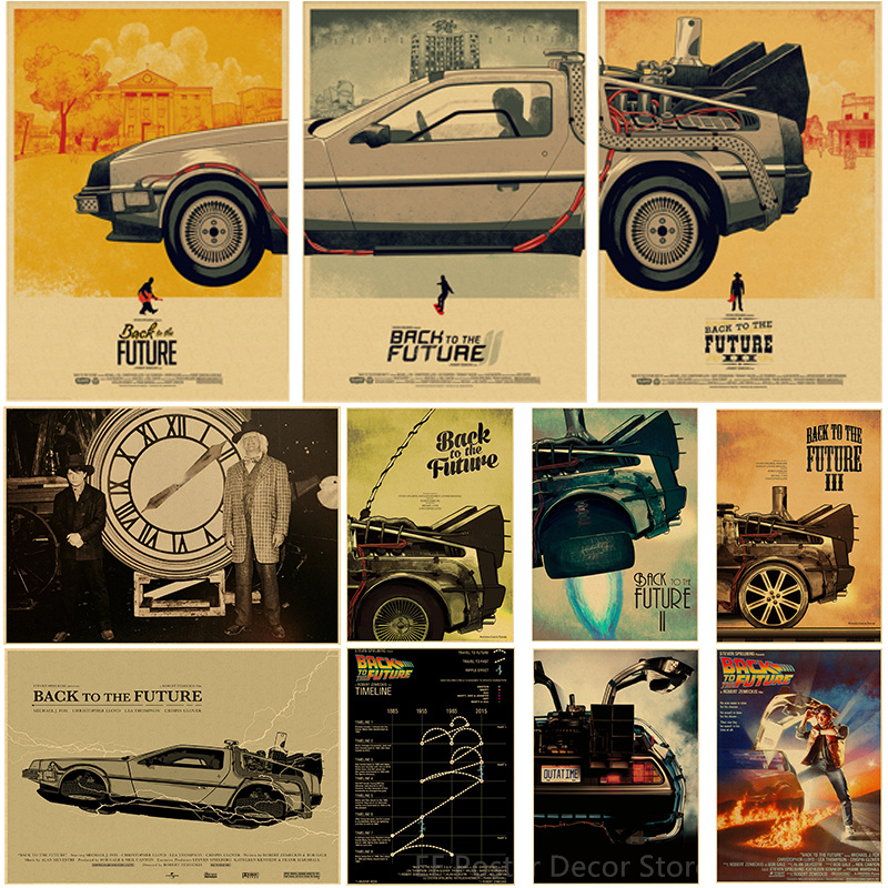 Nostalgic Vintage Back To The Future 1 2 3 Movie Art Poster