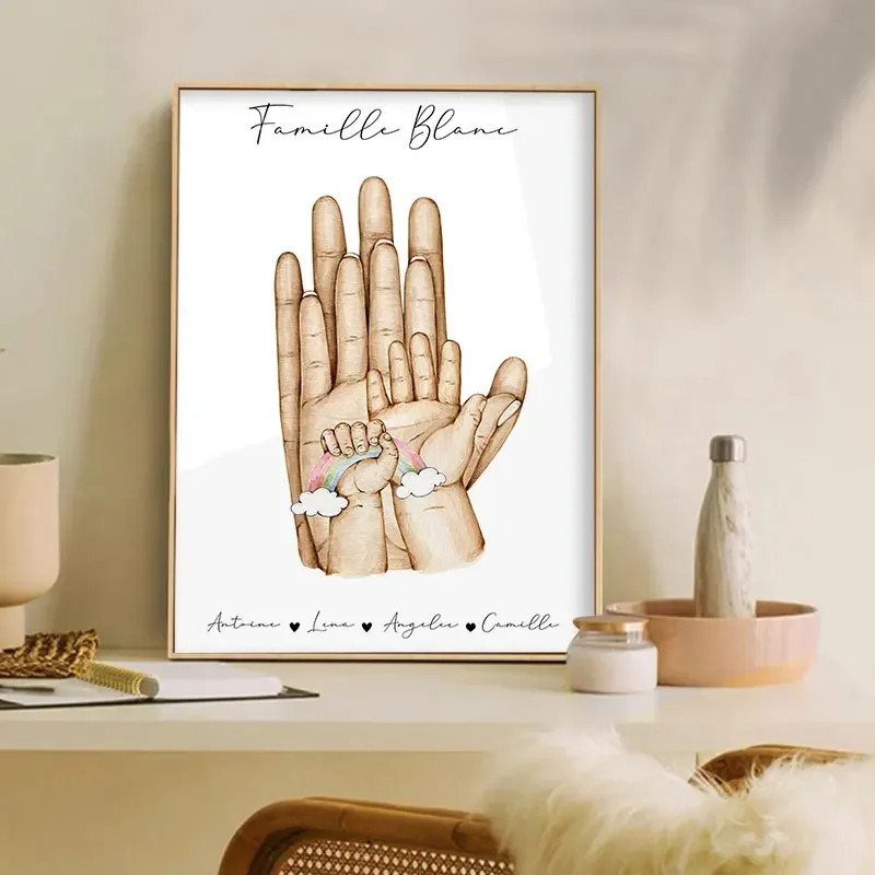 Family Hand Poster Canvas Painting Minimalist Art Prints
