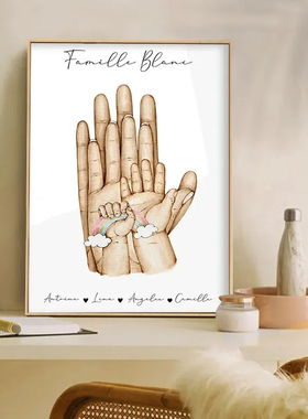 Family Hand Poster Canvas Painting Minimalist Art Prints