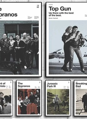 Classic movie posters《Breaking Bad》《Sopranos》《Top Gun》