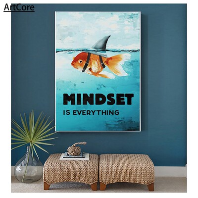 北欧鲨鱼励志艺术海报