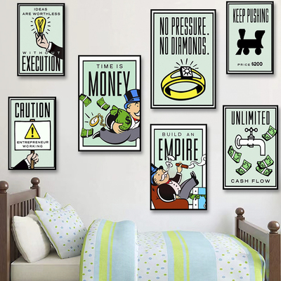 Monopoly Millionaire Money Paint Motivational Quote Poster