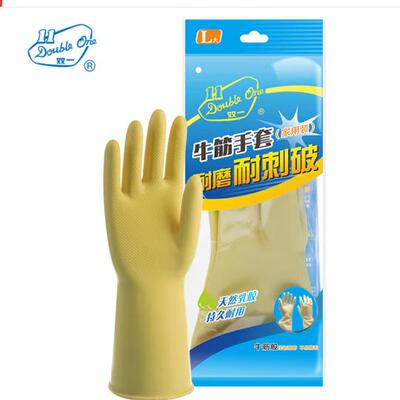 【 1双L码】老品牌双一加厚牛筋耐磨耐刺破手套L码天然橡胶乳胶