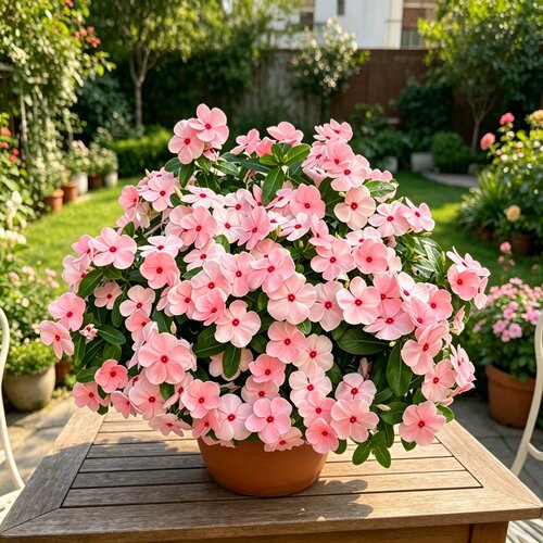 长春花盆栽四季好养耐热耐晒
