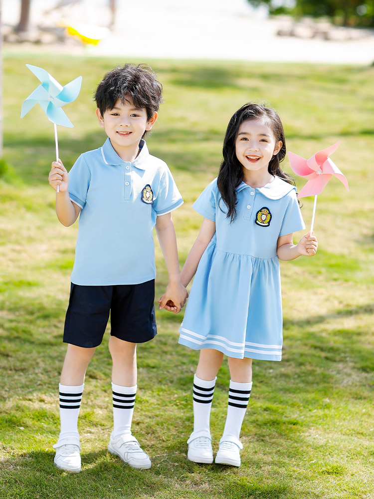 直销幼儿园园服夏装英伦风儿童校服大班毕业拍照服夏季小学生班服