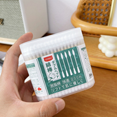 包邮 日本高品质精品店 多功能纯棉双头竹棒棉签 200根 盒