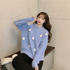 Hand made small flower Pullover Sweater