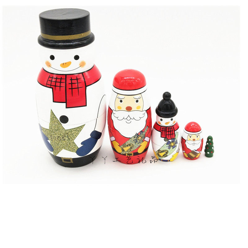 【特价包邮】5层雪人俄罗斯套娃