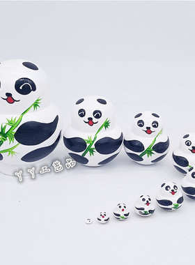 十层熊猫俄罗斯套娃娃玩具礼物