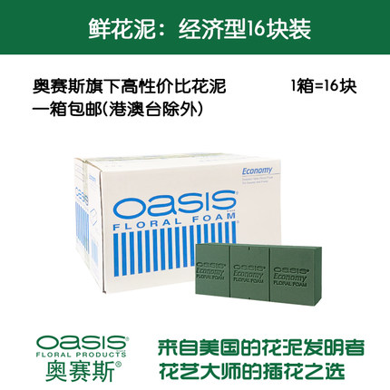 【包邮】奥赛斯®oasis经济型16块装花泥 插花湿花泥鲜花泥吸水