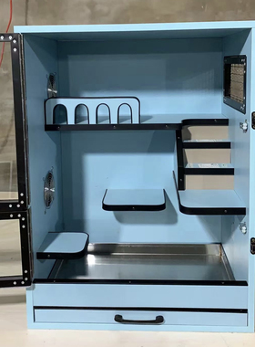 蓝色龙猫柜笼阳台楼梯托盘宠物木屋高80宽60深40整发散发非偏包运