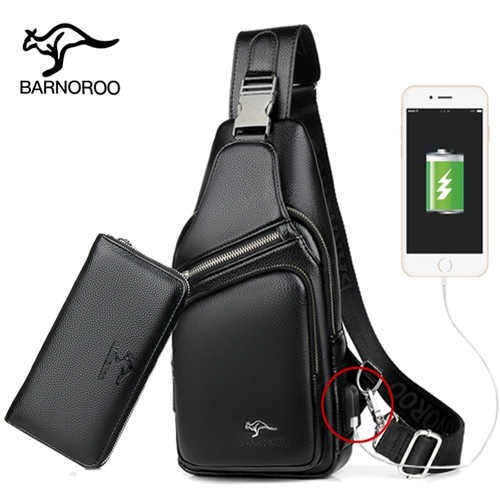 Кожаная нагрудная сумка, сумка на одно плечо, рюкзак, из натуральной кожи, в корейском стиле