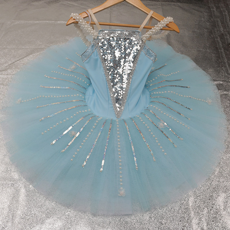 银仙子ballet tutu浅蓝银色 蓝鸟 表演出服比赛考级 珍珠与海洋