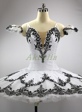 黑白色芭蕾舞比赛TUTU定制成人芭蕾舞表演出服黑粉紫色11层硬纱