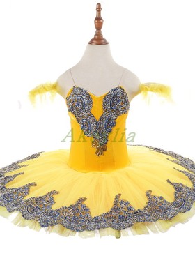 金黄色芭蕾舞裙成人儿童芭蕾国际比赛节日礼物演出艺术橱窗展示