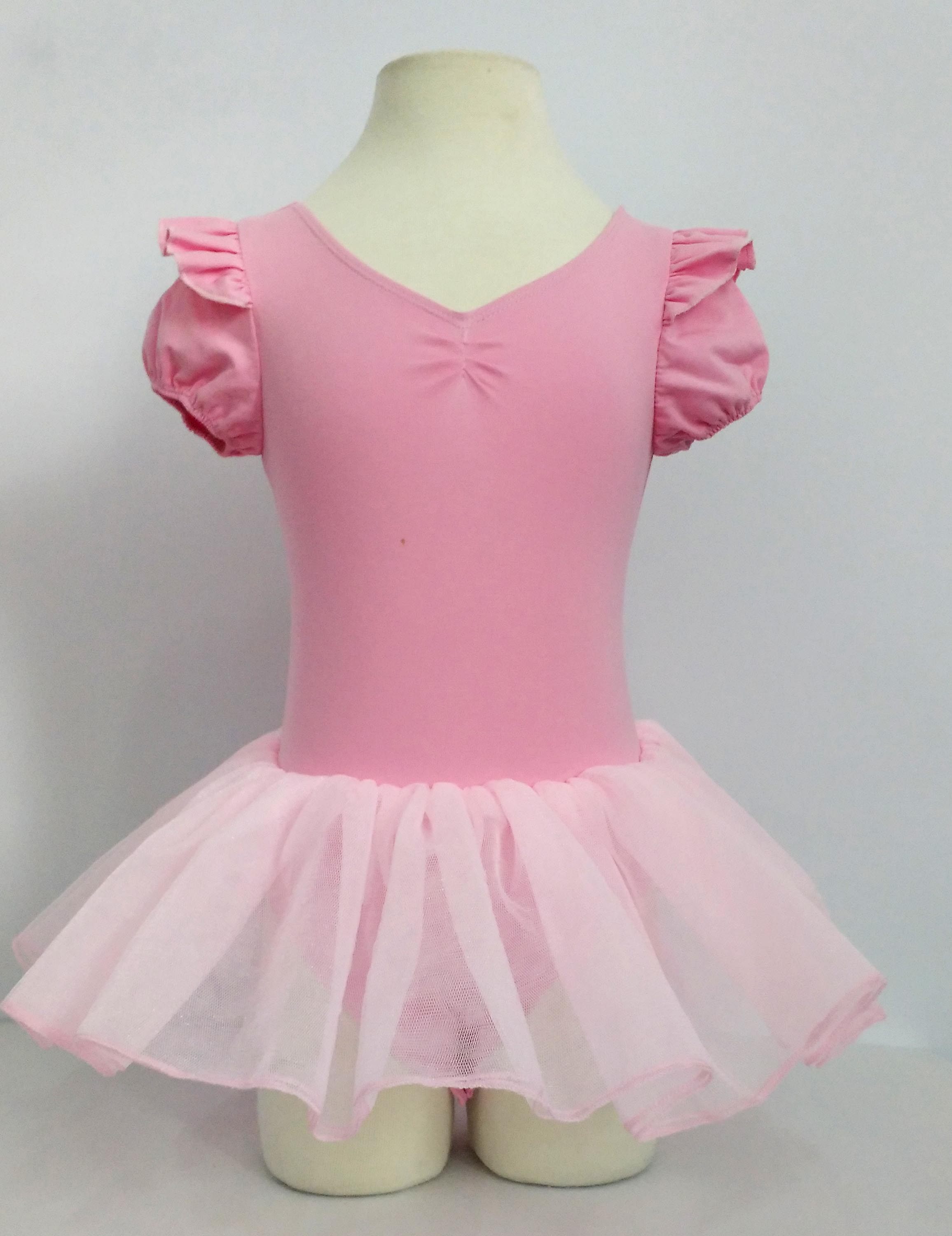 粉色纯棉舞蹈服儿童春夏季芭蕾舞裙幼儿演出服少儿练功服装短袖